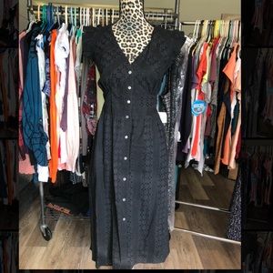 Black button up dress J CREW